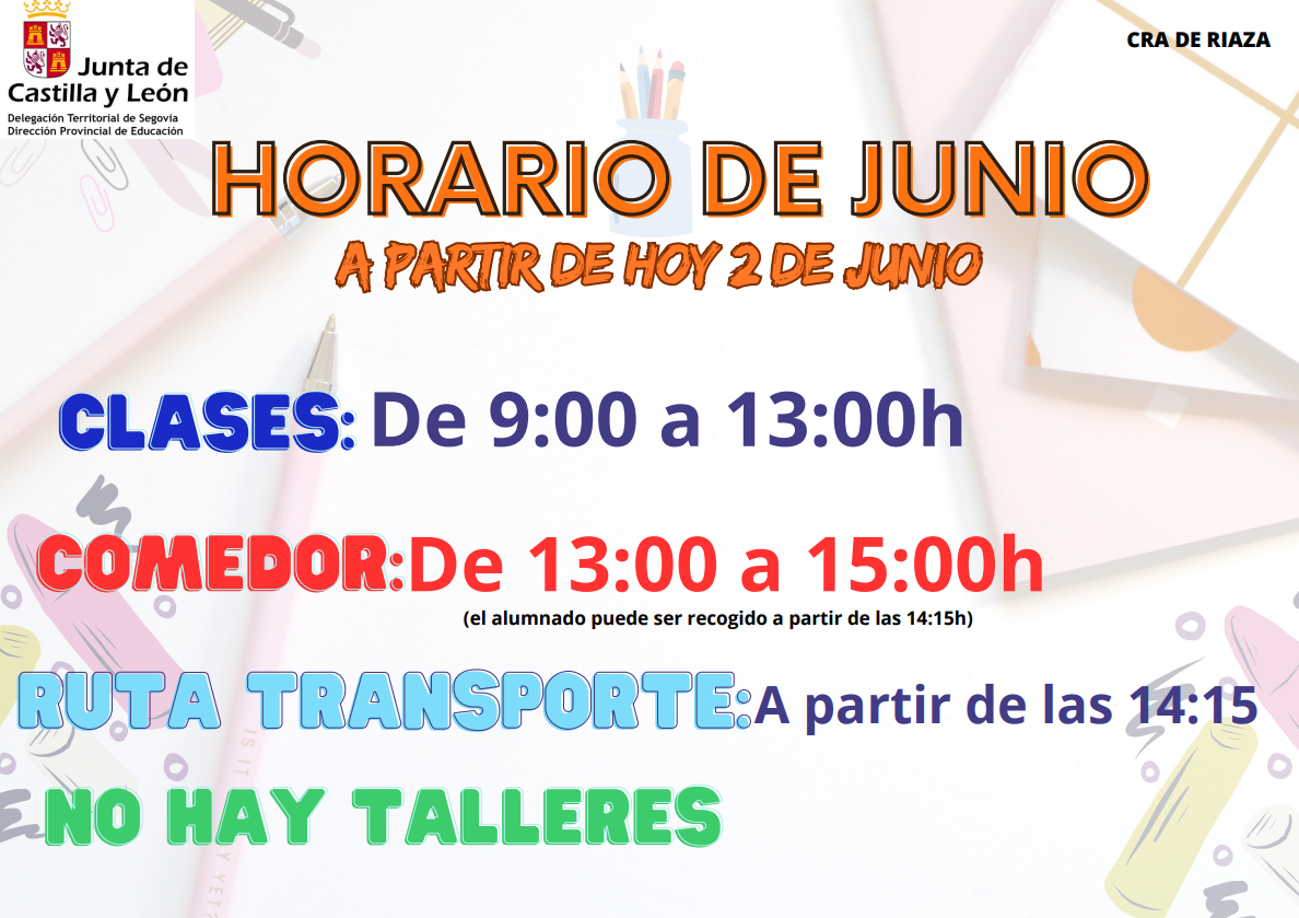 horario junio