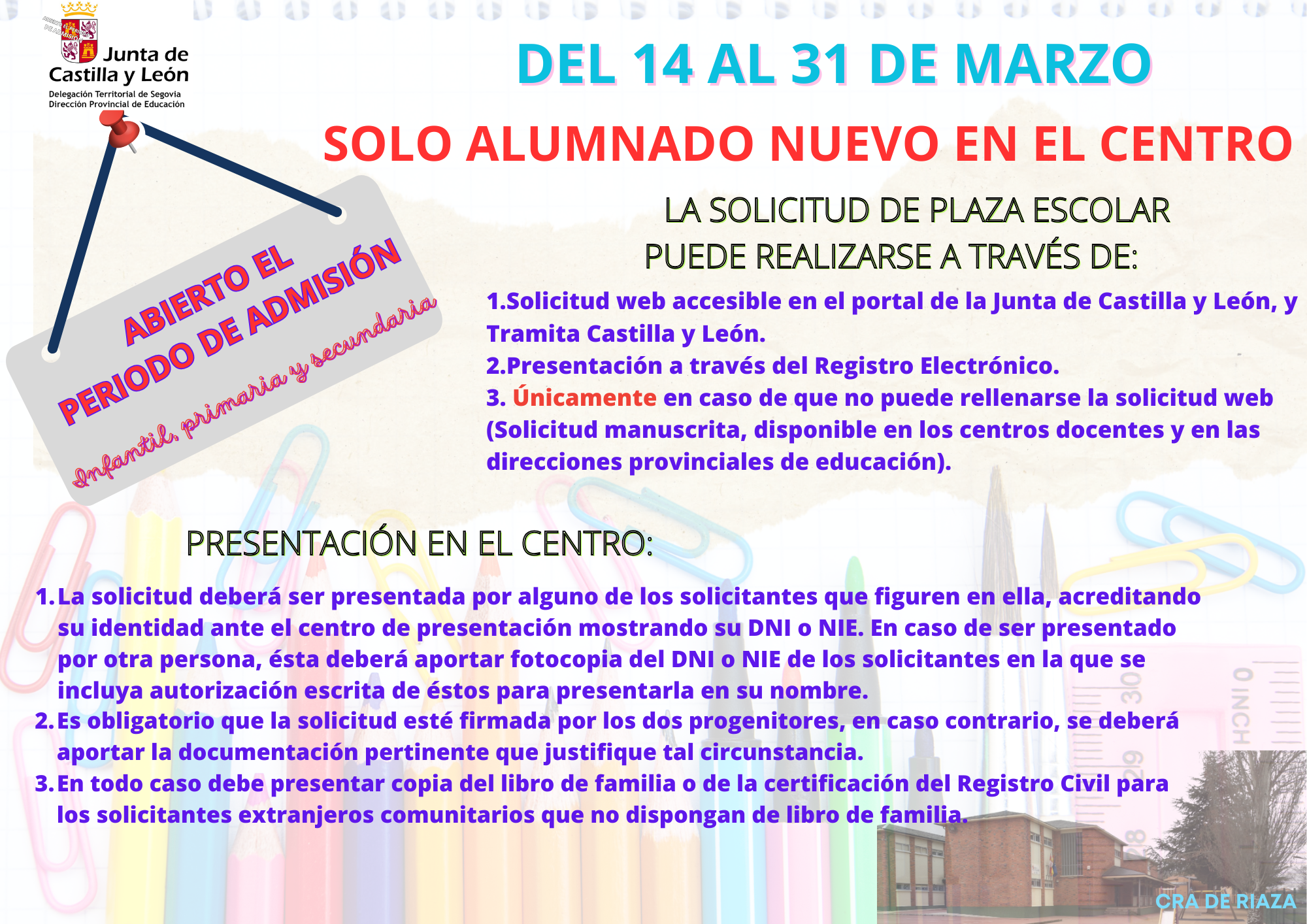 cartel admisión